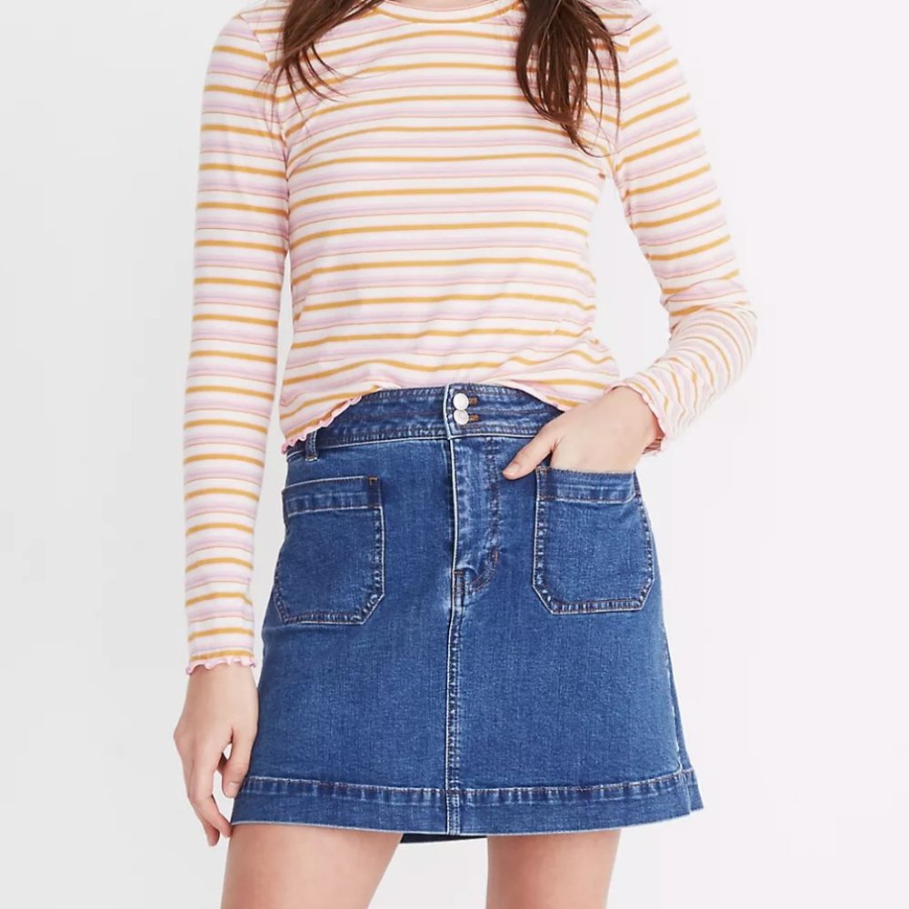 Madewell Stretch Denim A-Line Mini Skirt Size 4
